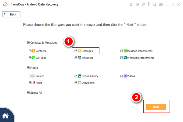 Select Files for Recovery