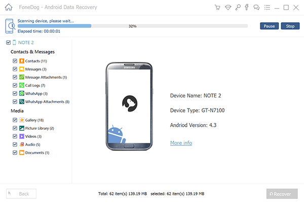 Scanning Device for Deleted Text Messages