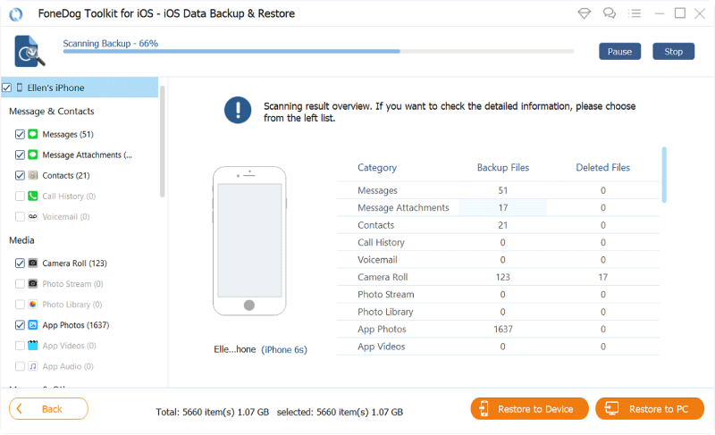 Skanowanie kopii zapasowej w celu naprawy przywracania z iCloud na zawsze