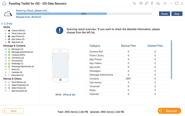 Analizowanie kopii zapasowej Icloud