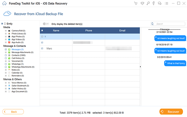 Najlepsza metoda odzyskiwania usuniętych wiadomości iMessages z iCloud: Odzyskiwanie danych FoneDog iOS