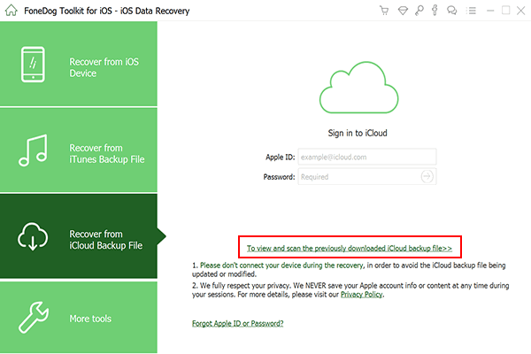 Zobacz poprzednią kopię zapasową Icloud