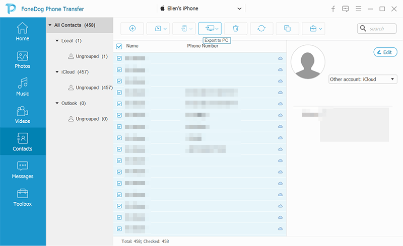 Przesyłaj wiadomości z iPhone'a na iPhone'a bez iCloud - FoneDog Phone Transfer
