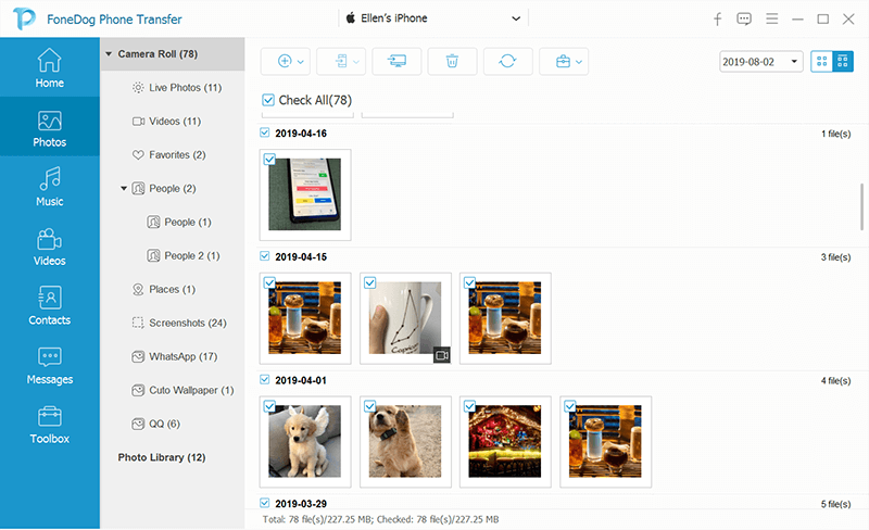 Wybierz zdjęcia iPada do przesłania