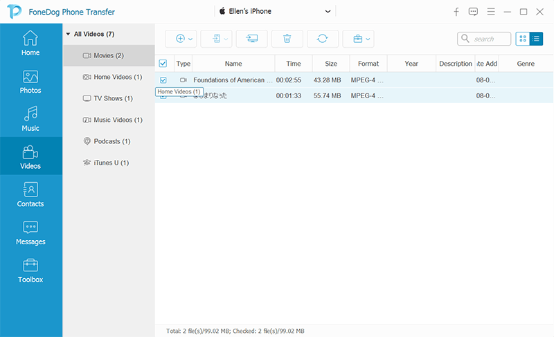 Przesyłaj filmy z iPhone'a na komputer za pomocą FoneDog Phone Transfer