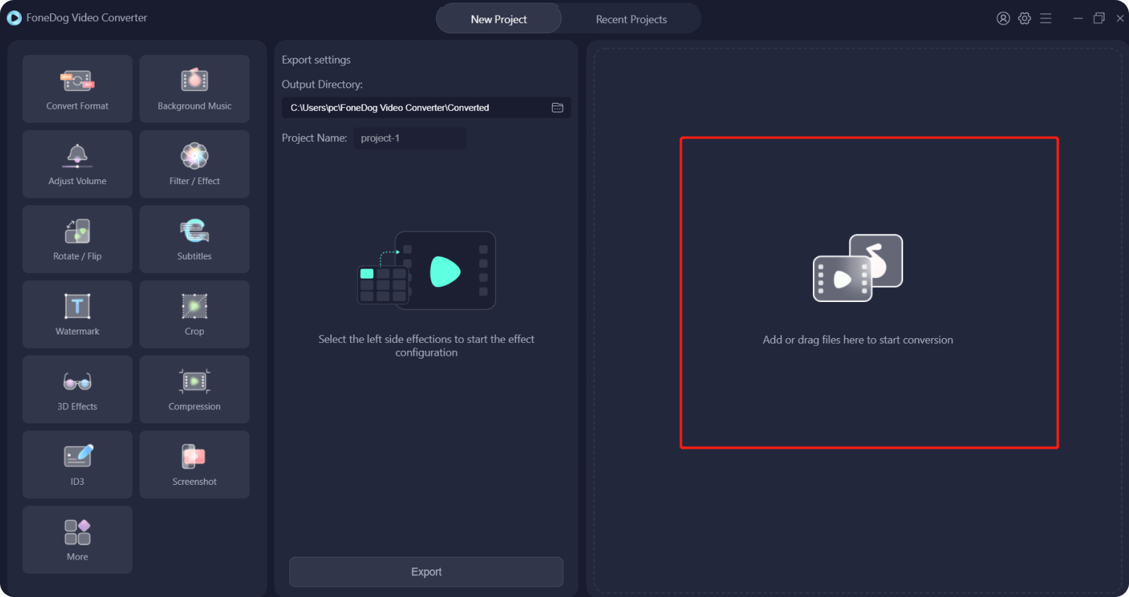 Dodaj plik do konwertera wideo FoneDog, aby nagrywać dźwięk na Chromebooku