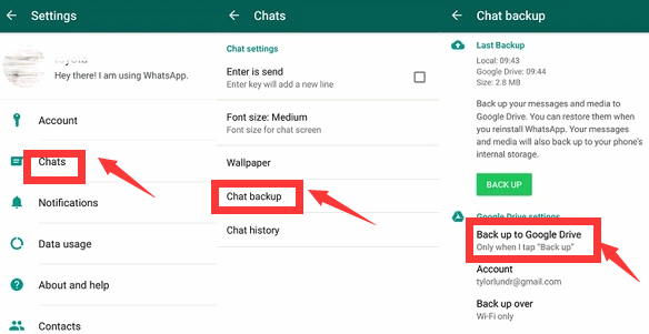 Jak wykonać kopię zapasową wiadomości WhatsApp na Androidzie za pomocą Dysku Google?