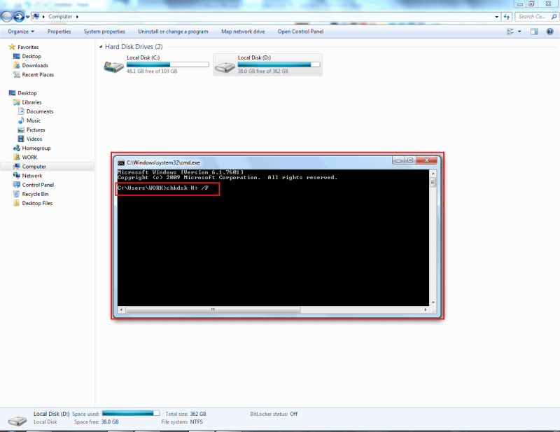 Sprawdź błędy karty SD za pomocą polecenia CHKDSK