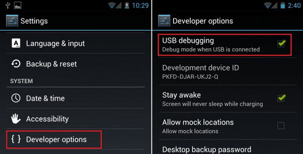 Debugowanie USB Android 3.0-4.1