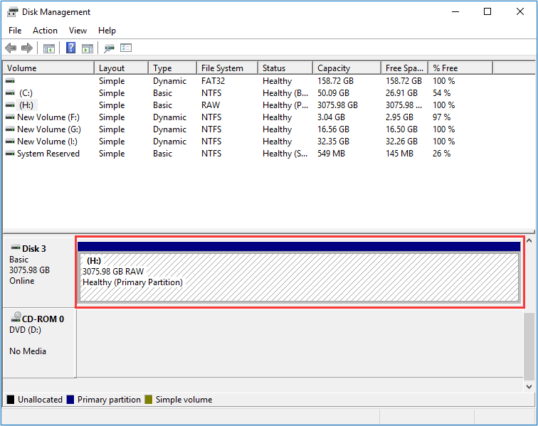 Disk Management Format Drive