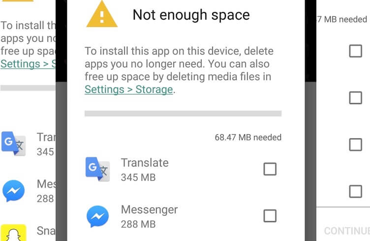 Napraw błąd Google Play 927 Wystarczająco dużo miejsca