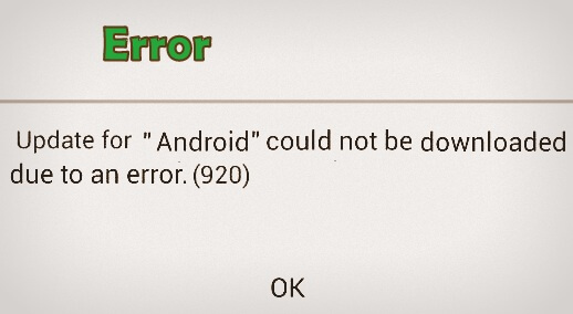 Rozwiąż kod błędu 920 Android 920