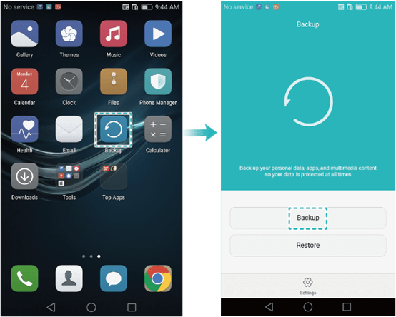 Aplikacja Huawei Backup