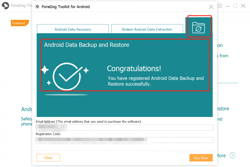 Android Zarejestruj kopię zapasową i przywracanie danych