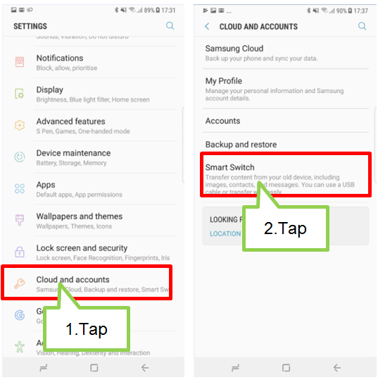 Wykonaj kopię zapasową danych do Samsunga za pomocą Smart Switch