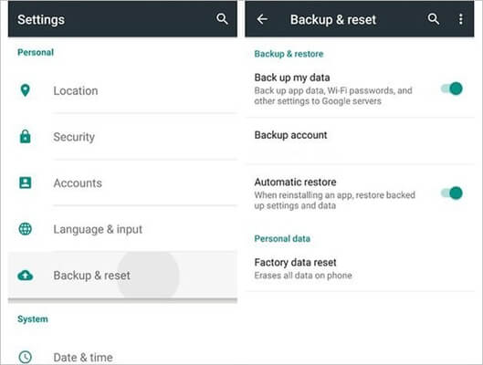 Google Backup And Restore Zresetuj