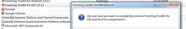 Fonedog Ios Toolkit Odinstaluj Potwierdź