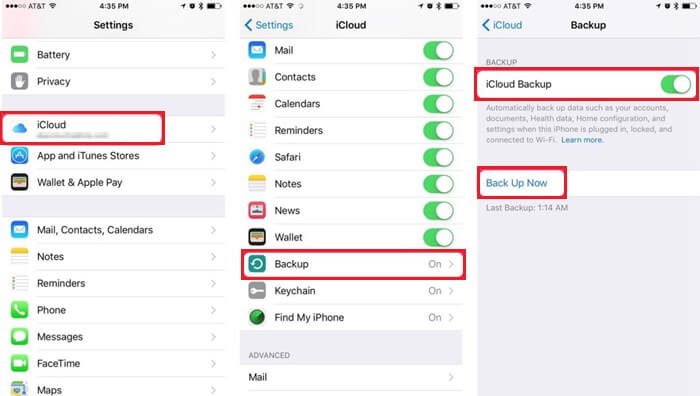 Użyj Icloud do tworzenia kopii zapasowych Iphone Ipad