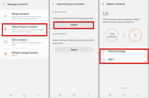 Ręczne przesyłanie kontaktów między telefonami z systemem Android
