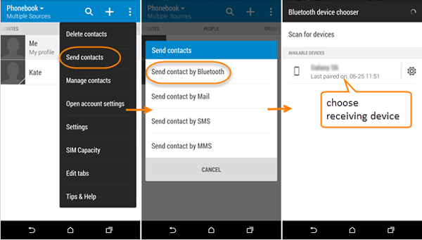 Przesyłaj kontakty między telefonami z Androidem za pomocą Bluetooth