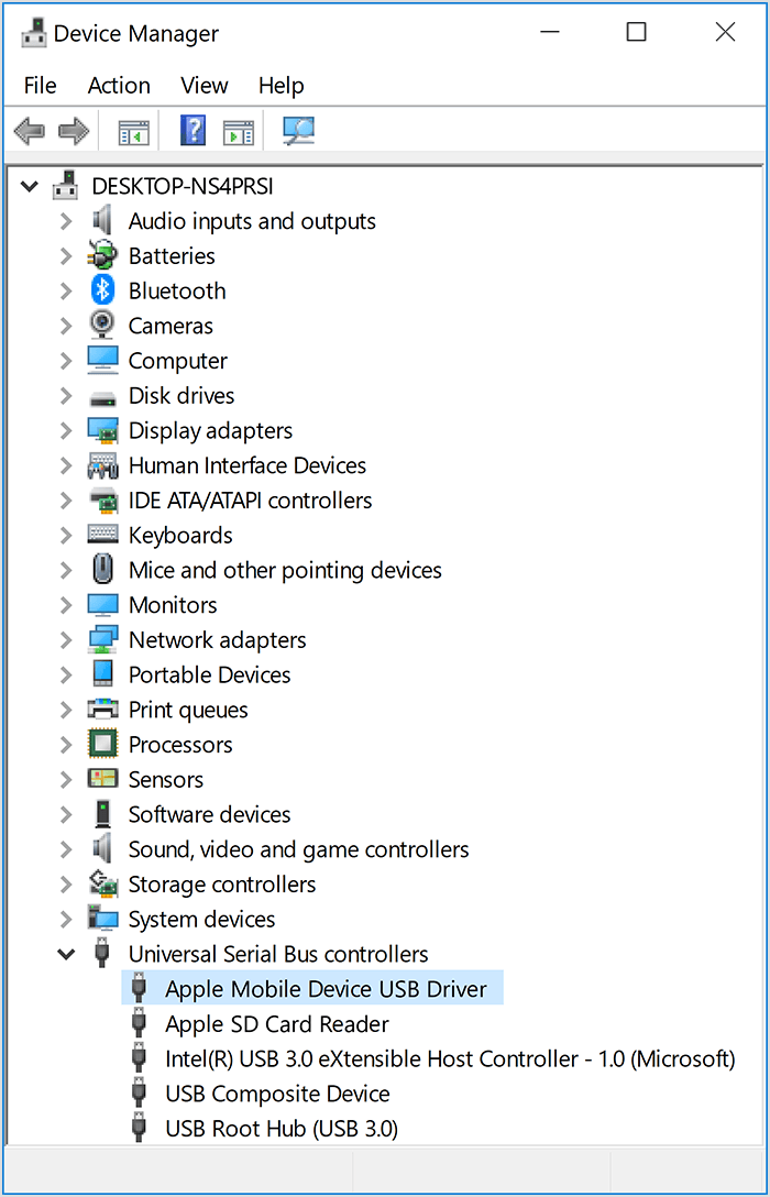 Zaktualizuj sterownik USB urządzenia mobilnego Apple