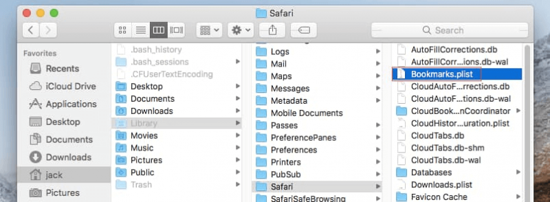 Przywróć zakładki Safari za pomocą Time Machine na Macu