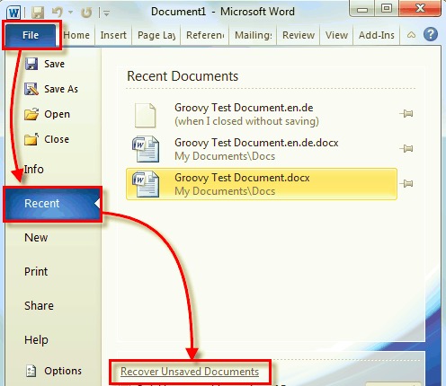 Odzyskaj usunięte pliki Excela — zapisany plik