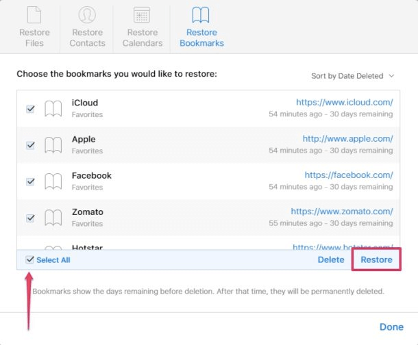 Przywróć zakładki Safari za pomocą iCloud na Macu