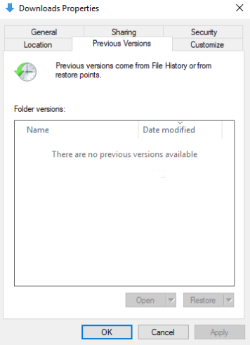 Odzyskiwanie dokumentów przy użyciu poprzednich wersji systemu Windows