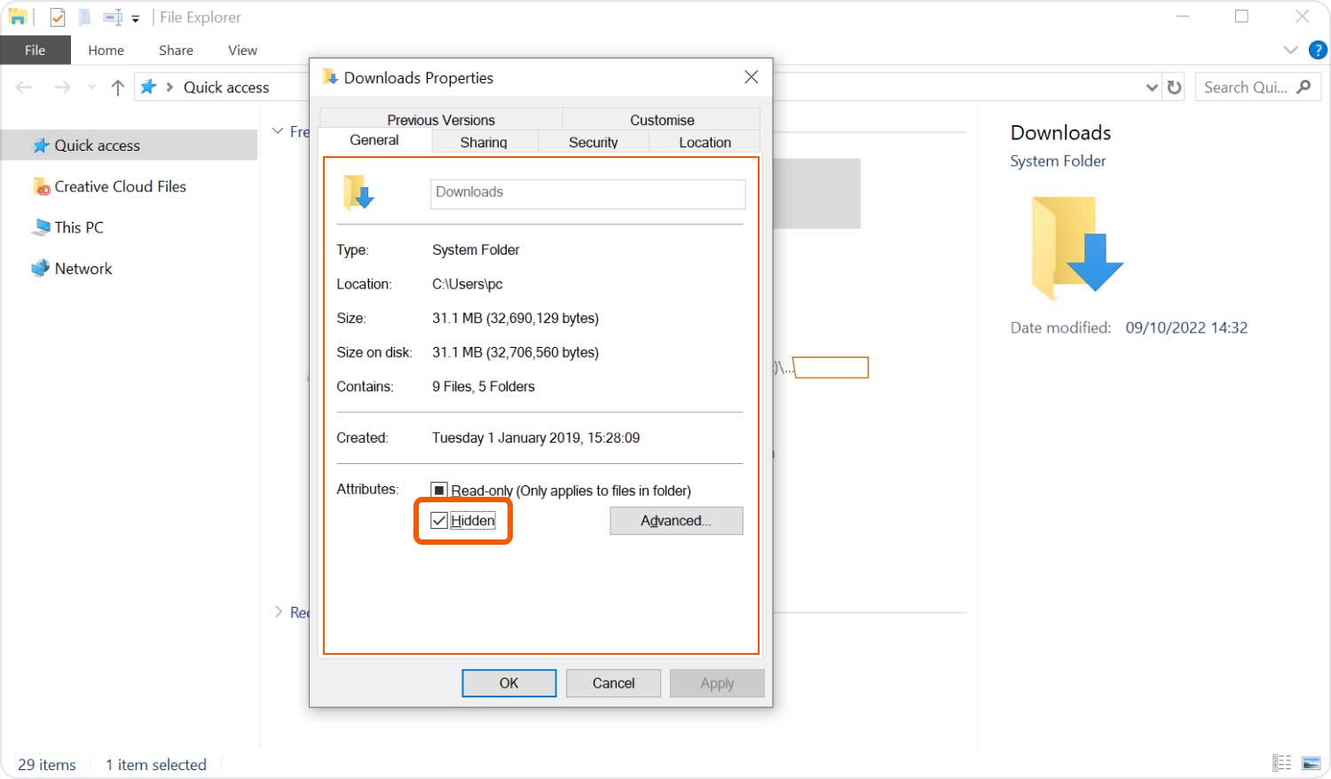 Odkryj plik w systemie Windows 10