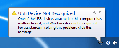 Przyczyny błędu USB nierozpoznany