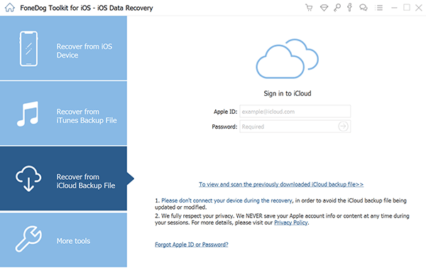 Odzyskaj wiadomości Wechat z iCloud za pomocą FoneDog iOS Data Recovery