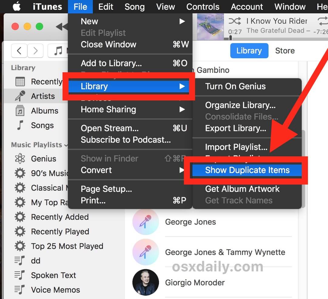 Znajdź zduplikowane iTunes 12 2