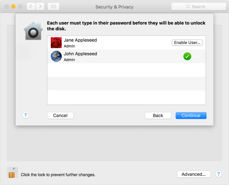 Osx Elcapitan Bezpieczeństwo Prywatność Filevault Użytkownicy