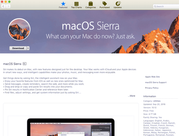 Przestarzałe Macos