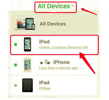 Odblokuj wyłączonego iPoda za pomocą iCloud