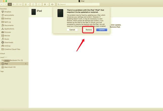 Pomiń hasło iPada, wchodząc w tryb odzyskiwania