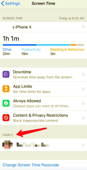 Zarządzaj Kontrolą Rodzicielską w ramach Czasu na ekranie Udostępniania Rodziny