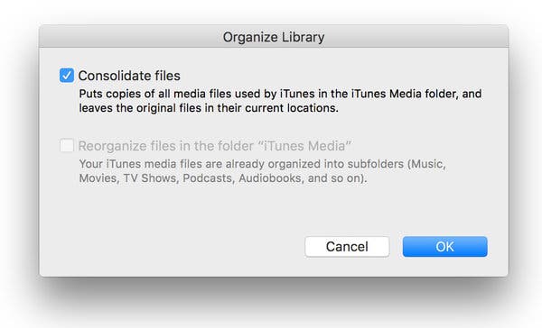 Skonsoliduj bibliotekę iTunes