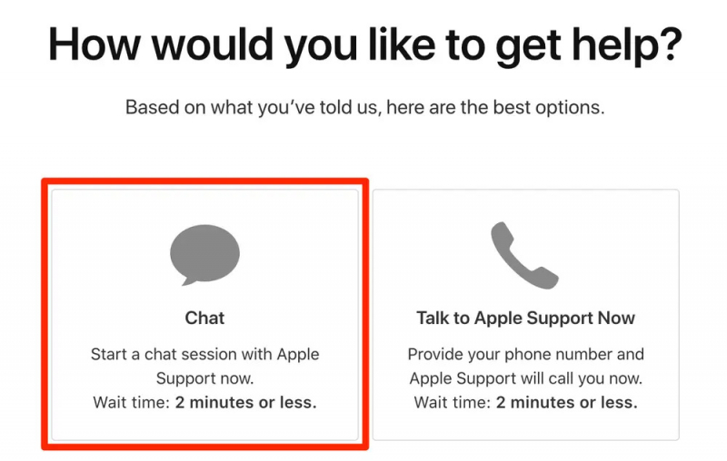 Sposoby rozwiązania problemu „Nie ładuje się zdjęcie iCloud”: Skontaktuj się ze wsparciem Apple