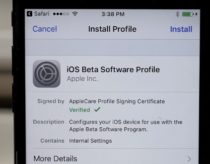 Zainstaluj Ios Beta Profile 02