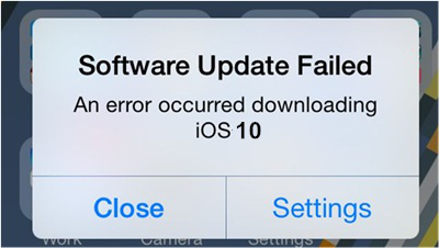 update failed iOS 10