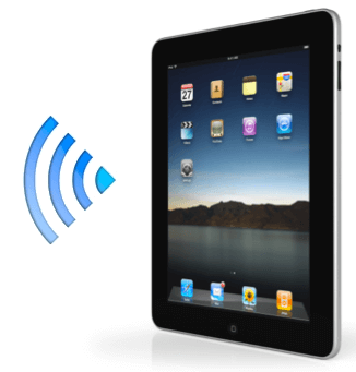 iPad łączy się z Wi-Fi, aby zsynchronizować się z iPhonem