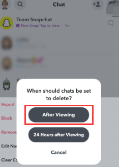 Automatycznie usuń wiadomość Snapchata