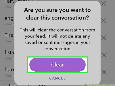 Usuń wiadomość rozmowy Snapchata