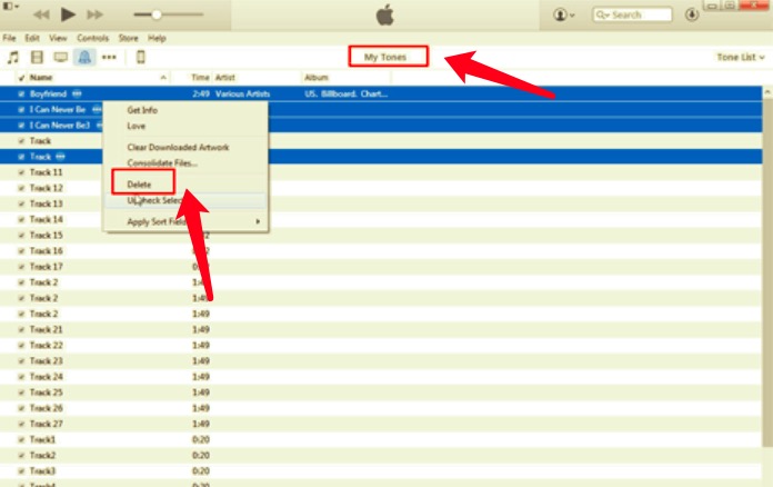 Usuń dzwonki z iPhone'a za pomocą iTunes