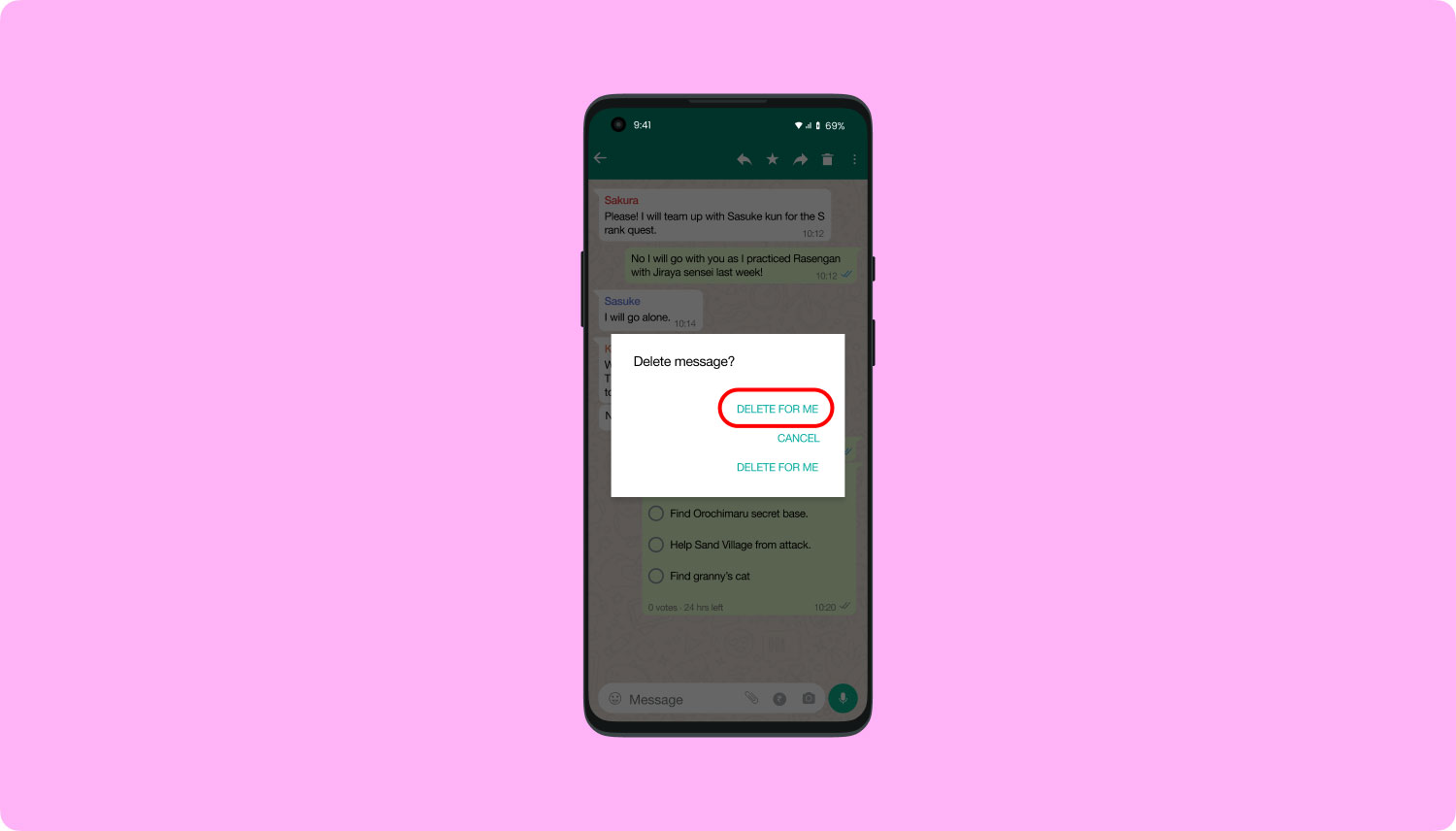 Usuń czaty WhatsApp z okien czatu
