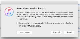 Zresetuj bibliotekę muzyczną iCloud