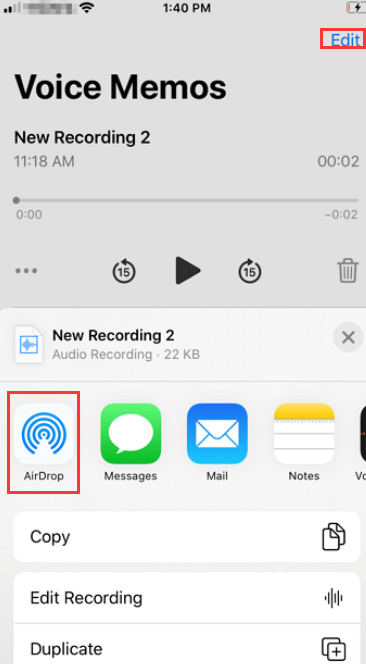 Przenieś notatki głosowe z iPhone'a 13 na komputer za pomocą AirDrop