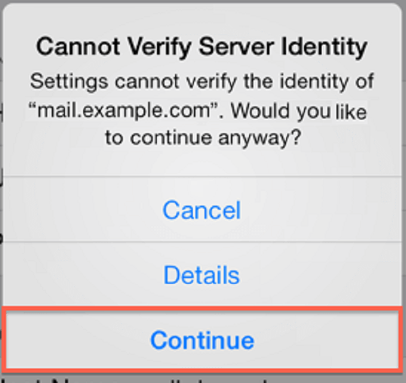 Nie można zweryfikować tożsamości serwera